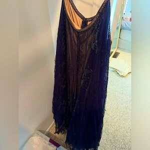 Tadashi shoji lace and embroidered tulle skirt